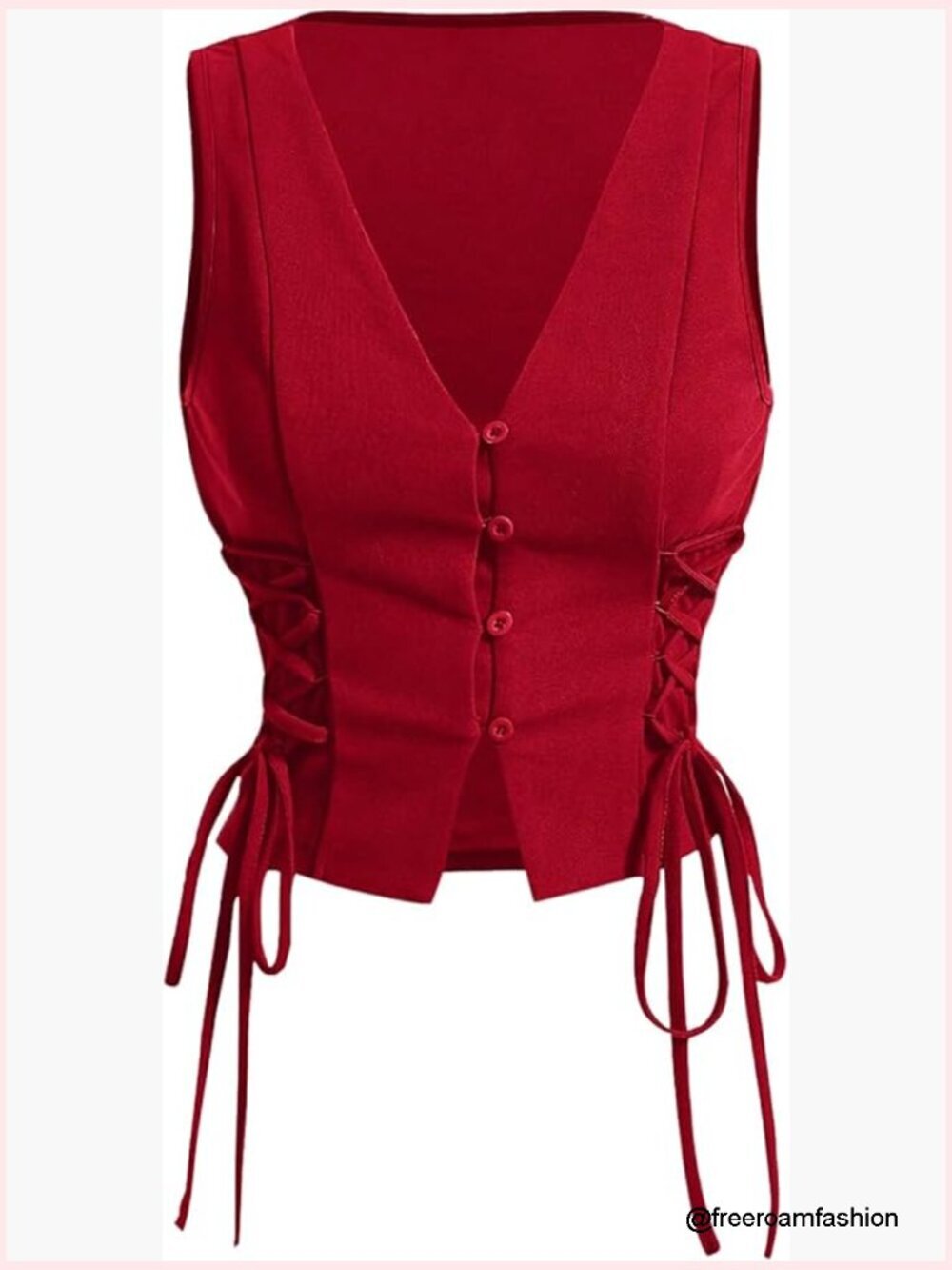 Sleeveless Lace Up Vest Top Western Cowgirl Country Concert Outfit